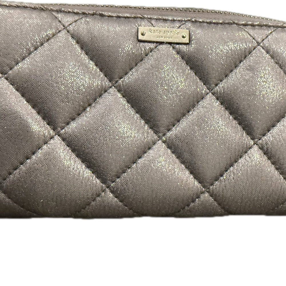 Kate Spade Silver Quilted Pouch wallet